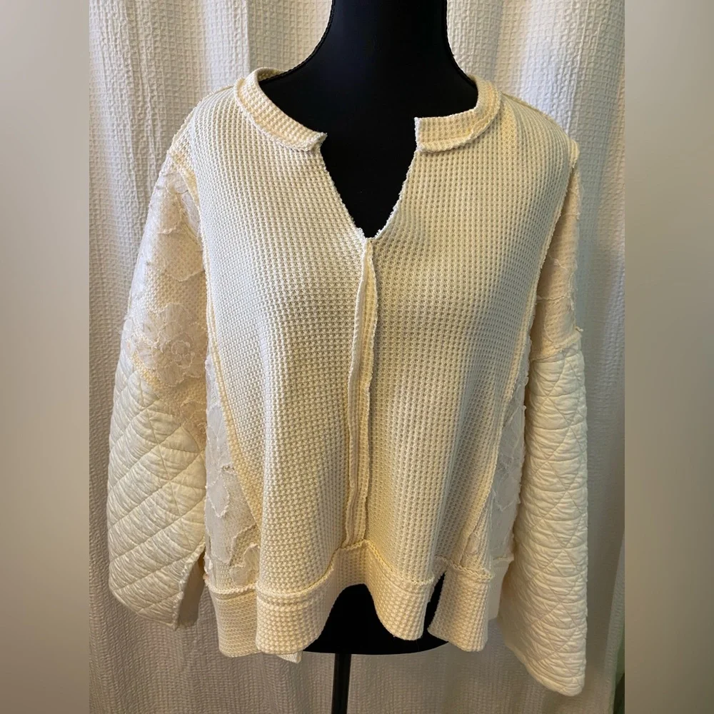 POL Cream Textured Knit Sweatshirt - Picture 4 of 10